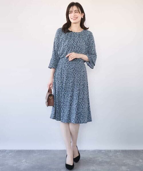 OFUON / オフオン シャツ・ブラウス | カリグラフィープリント フレアー袖ジャージブラウス/洗える/WEB限定サイズあり | 詳細15