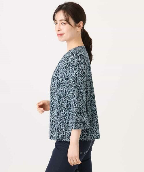 OFUON / オフオン シャツ・ブラウス | カリグラフィープリント フレアー袖ジャージブラウス/洗える/WEB限定サイズあり | 詳細20