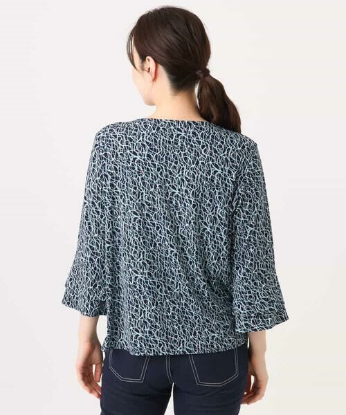 OFUON / オフオン シャツ・ブラウス | カリグラフィープリント フレアー袖ジャージブラウス/洗える/WEB限定サイズあり | 詳細21