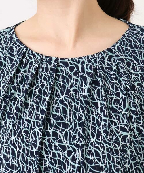 OFUON / オフオン シャツ・ブラウス | カリグラフィープリント フレアー袖ジャージブラウス/洗える/WEB限定サイズあり | 詳細22