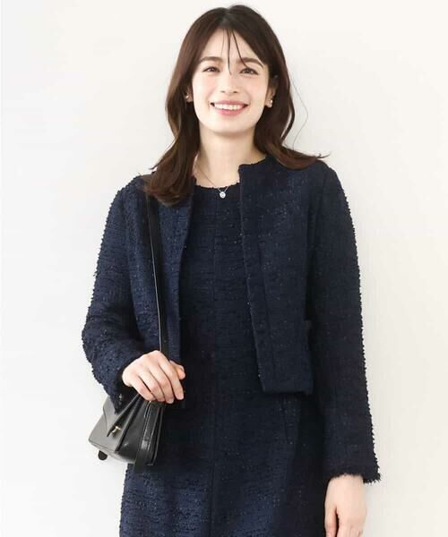 OFUON / オフオン ノーカラージャケット | [セットアップ対応]ツイードノーカラージャケット/WEB限定 | 詳細1