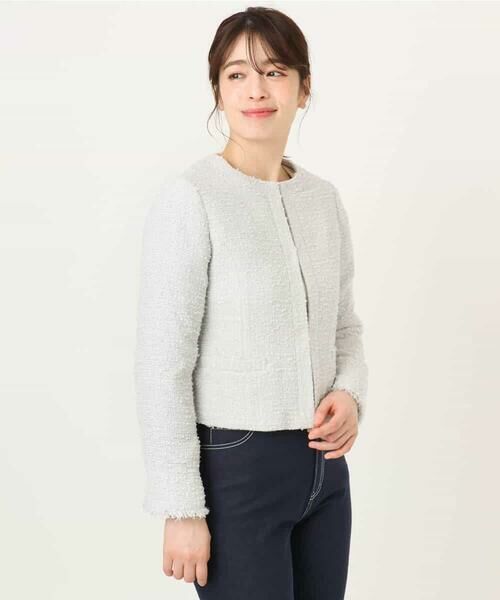 OFUON / オフオン ノーカラージャケット | [セットアップ対応]ツイードノーカラージャケット/WEB限定 | 詳細20