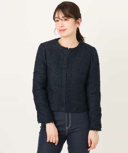 OFUON / オフオン ノーカラージャケット | [セットアップ対応]ツイードノーカラージャケット/WEB限定 | 詳細30