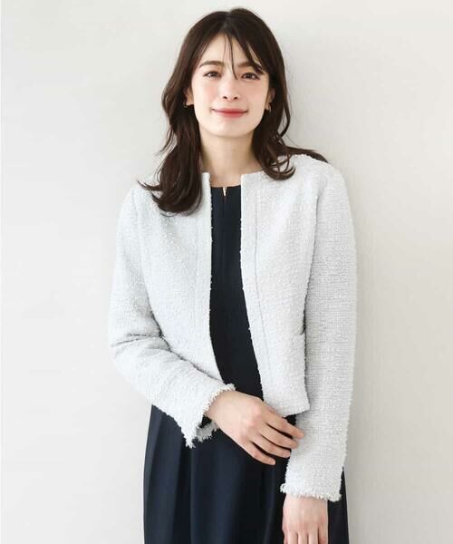 OFUON / オフオン ノーカラージャケット | [セットアップ対応]ツイードノーカラージャケット/WEB限定 | 詳細9