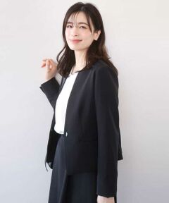 OFUON / オフオン ノーカラージャケット | [セットアップ対応]ライトラブルクロス カラーレスジャケット/洗える/WEB限定サイズあり