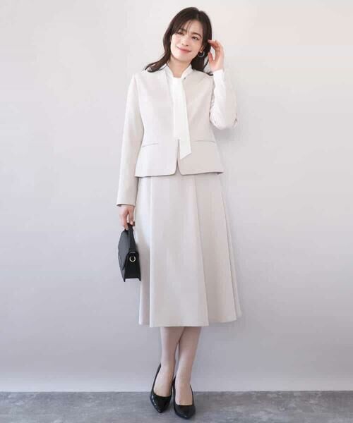 OFUON / オフオン ノーカラージャケット | [セットアップ対応]ライトラブルクロス カラーレスジャケット/洗える/WEB限定サイズあり | 詳細14