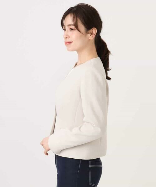 OFUON / オフオン ノーカラージャケット | [セットアップ対応]ライトラブルクロス カラーレスジャケット/洗える/WEB限定サイズあり | 詳細16