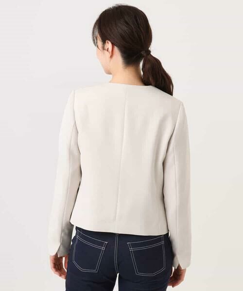 OFUON / オフオン ノーカラージャケット | [セットアップ対応]ライトラブルクロス カラーレスジャケット/洗える/WEB限定サイズあり | 詳細17