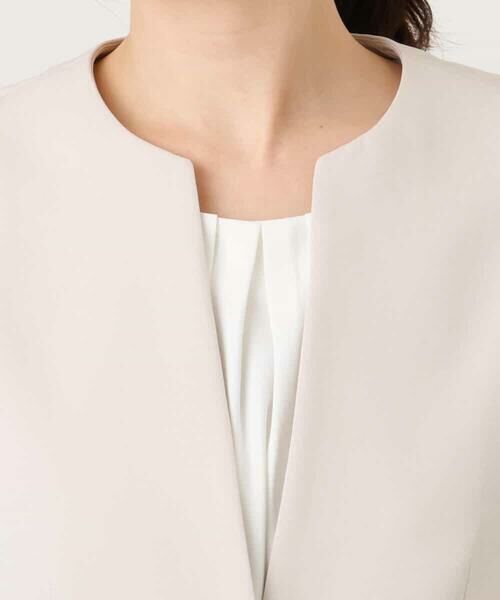 OFUON / オフオン ノーカラージャケット | [セットアップ対応]ライトラブルクロス カラーレスジャケット/洗える/WEB限定サイズあり | 詳細18