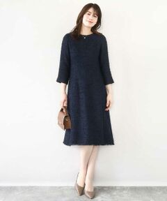 OFUON / オフオン ロング・マキシ丈ワンピース | [セットアップ対応]ツイードデザインワンピース/WEB限定