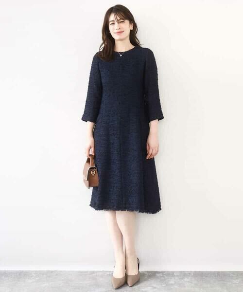 OFUON / オフオン ロング・マキシ丈ワンピース | [セットアップ対応]ツイードデザインワンピース/WEB限定 | 詳細1