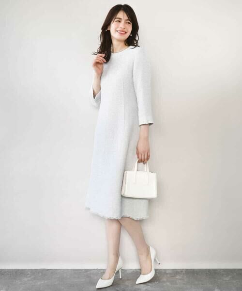 OFUON / オフオン ロング・マキシ丈ワンピース | [セットアップ対応]ツイードデザインワンピース/WEB限定 | 詳細12