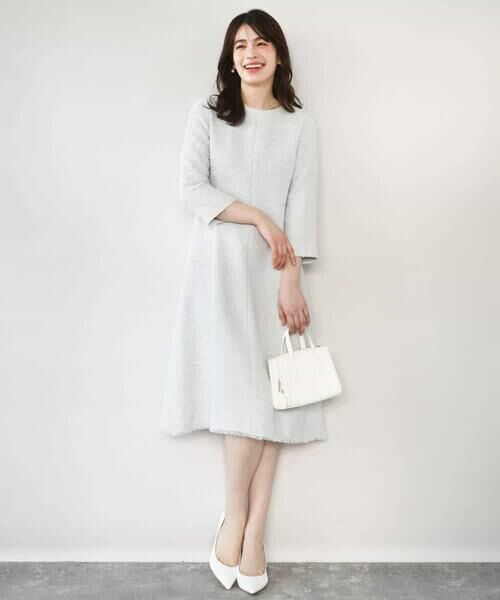 OFUON / オフオン ロング・マキシ丈ワンピース | [セットアップ対応]ツイードデザインワンピース/WEB限定 | 詳細13