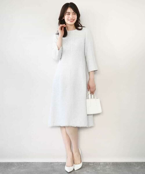 OFUON / オフオン ロング・マキシ丈ワンピース | [セットアップ対応]ツイードデザインワンピース/WEB限定 | 詳細14