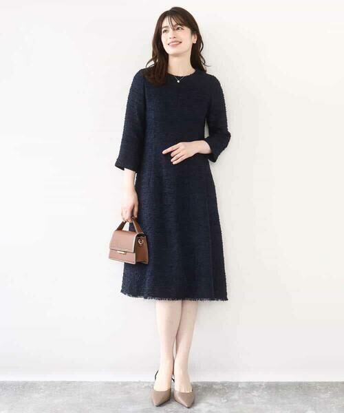OFUON / オフオン ロング・マキシ丈ワンピース | [セットアップ対応]ツイードデザインワンピース/WEB限定 | 詳細2