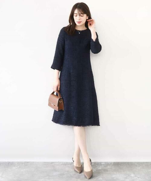 OFUON / オフオン ロング・マキシ丈ワンピース | [セットアップ対応]ツイードデザインワンピース/WEB限定 | 詳細3