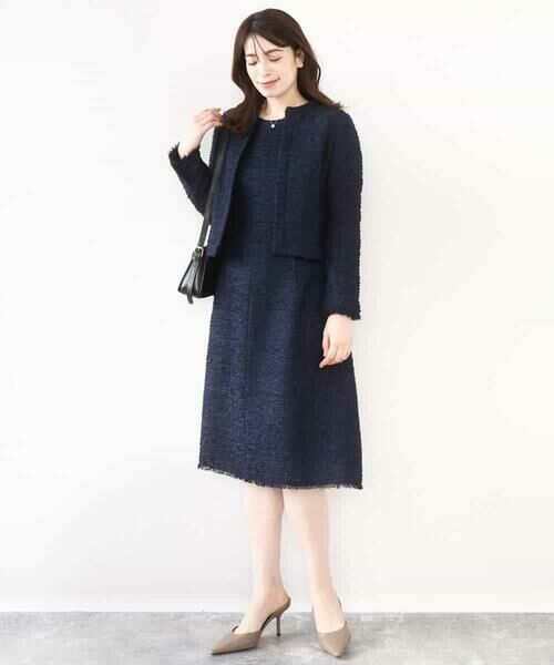 OFUON / オフオン ロング・マキシ丈ワンピース | [セットアップ対応]ツイードデザインワンピース/WEB限定 | 詳細5