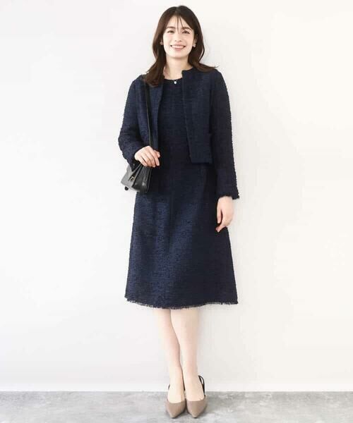 OFUON / オフオン ロング・マキシ丈ワンピース | [セットアップ対応]ツイードデザインワンピース/WEB限定 | 詳細7