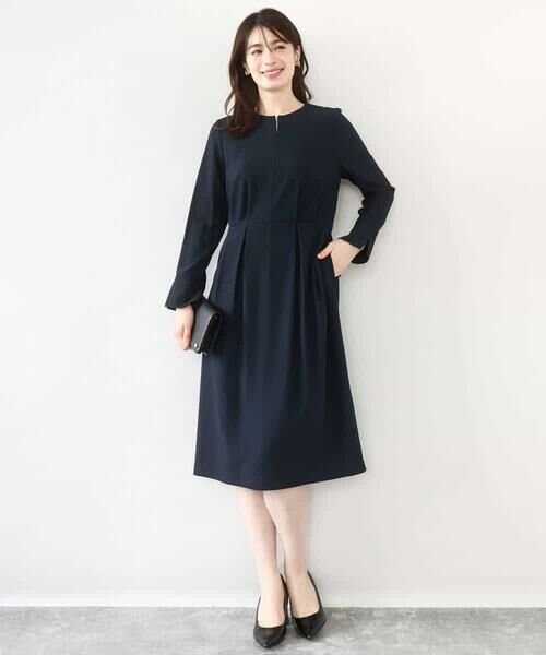 OFUON / オフオン ロング・マキシ丈ワンピース | ウエストタックワンピース/洗える/WEB限定サイズあり | 詳細1