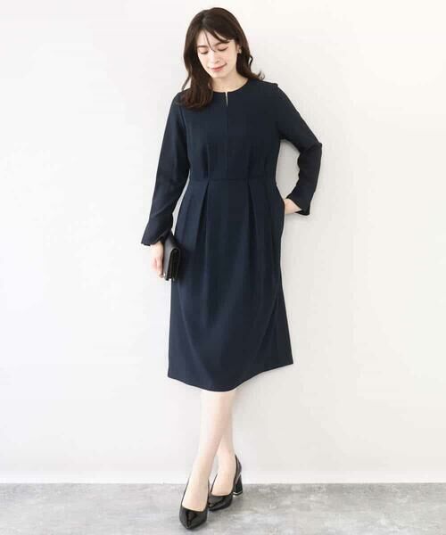 OFUON / オフオン ロング・マキシ丈ワンピース | ウエストタックワンピース/洗える/WEB限定サイズあり | 詳細4