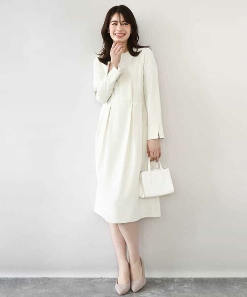 OFUON / オフオン ロング・マキシ丈ワンピース | ウエストタックワンピース/洗える/WEB限定サイズあり | 詳細9