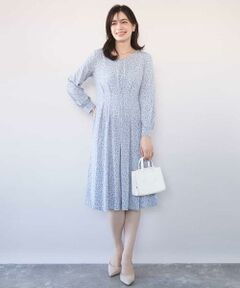 OFUON / オフオン ロング・マキシ丈ワンピース | カリグラフィープリント ジャージワンピース/洗える/WEB限定サイズあり