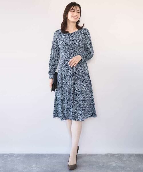 OFUON / オフオン ロング・マキシ丈ワンピース | カリグラフィープリント ジャージワンピース/洗える/WEB限定サイズあり | 詳細10