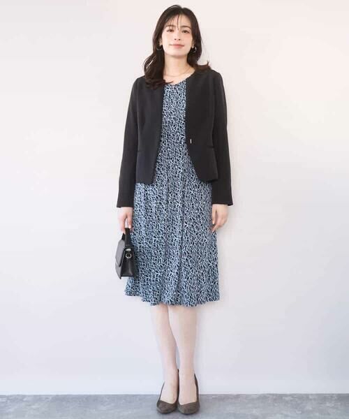 OFUON / オフオン ロング・マキシ丈ワンピース | カリグラフィープリント ジャージワンピース/洗える/WEB限定サイズあり | 詳細12