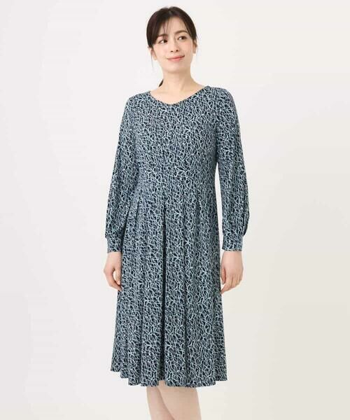 OFUON / オフオン ロング・マキシ丈ワンピース | カリグラフィープリント ジャージワンピース/洗える/WEB限定サイズあり | 詳細18