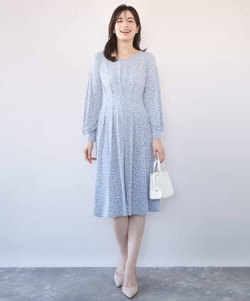 OFUON / オフオン ロング・マキシ丈ワンピース | カリグラフィープリント ジャージワンピース/洗える/WEB限定サイズあり | 詳細2