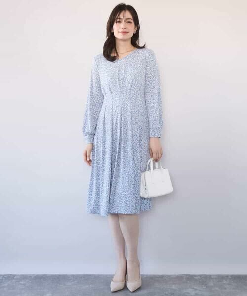 OFUON / オフオン ロング・マキシ丈ワンピース | カリグラフィープリント ジャージワンピース/洗える/WEB限定サイズあり | 詳細3