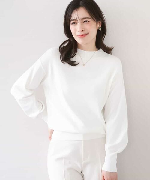 OFUON / オフオン ニット・セーター | ハイネックハイゲージニット/UVカット/洗える/WEB限定サイズあり（ホワイト）