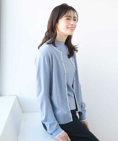 OFUON / オフオン ニット・セーター | 配色ラインアンサンブル（カーディガン&ニットプルオーバー）/UVカット/洗える/WEB限定サイズあり