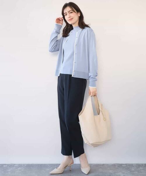 OFUON / オフオン ニット・セーター | 配色ラインアンサンブル（カーディガン&ニットプルオーバー）/UVカット/洗える/WEB限定サイズあり | 詳細11