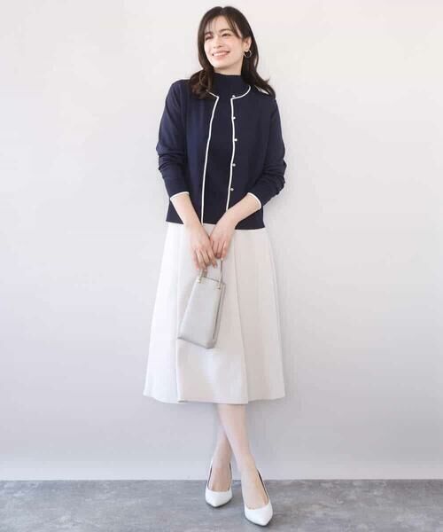 OFUON / オフオン ニット・セーター | 配色ラインアンサンブル（カーディガン&ニットプルオーバー）/UVカット/洗える/WEB限定サイズあり | 詳細3