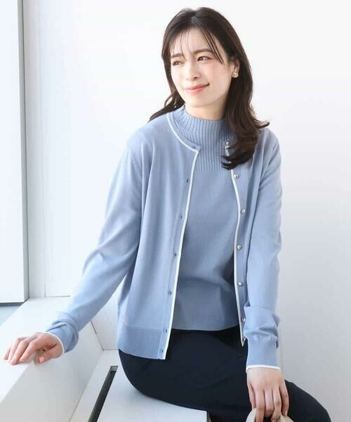 OFUON / オフオン ニット・セーター | 配色ラインアンサンブル（カーディガン&ニットプルオーバー）/UVカット/洗える/WEB限定サイズあり | 詳細7