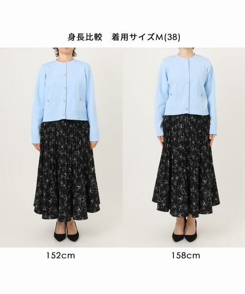 OFUON / オフオン ロング・マキシ丈スカート | ラインフラワープリーツスカート/洗える/WEB限定サイズあり | 詳細16