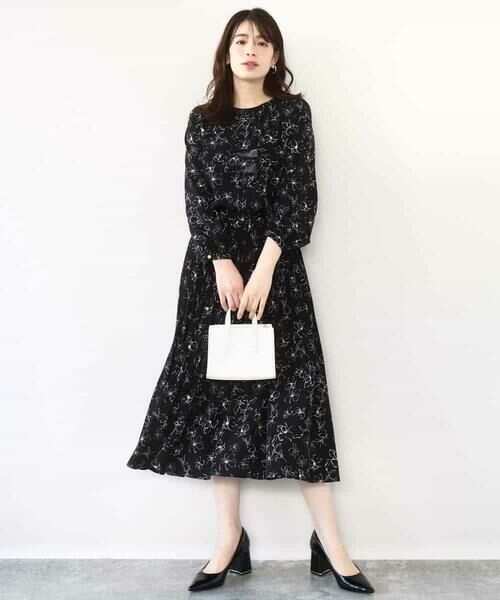 OFUON / オフオン ロング・マキシ丈スカート | ラインフラワープリーツスカート/洗える/WEB限定サイズあり | 詳細2