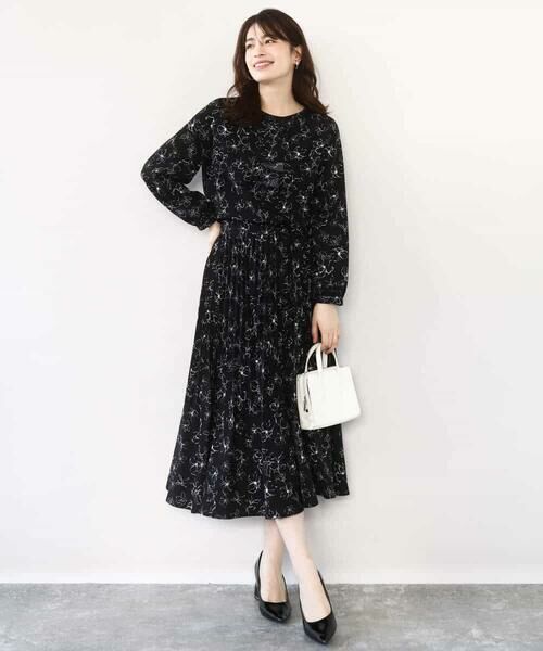 OFUON / オフオン ロング・マキシ丈スカート | ラインフラワープリーツスカート/洗える/WEB限定サイズあり | 詳細3