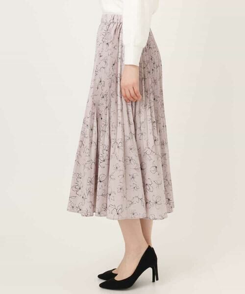 OFUON / オフオン ロング・マキシ丈スカート | ラインフラワープリーツスカート/洗える/WEB限定サイズあり | 詳細8