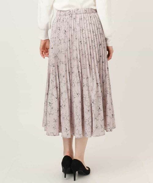 OFUON / オフオン ロング・マキシ丈スカート | ラインフラワープリーツスカート/洗える/WEB限定サイズあり | 詳細9