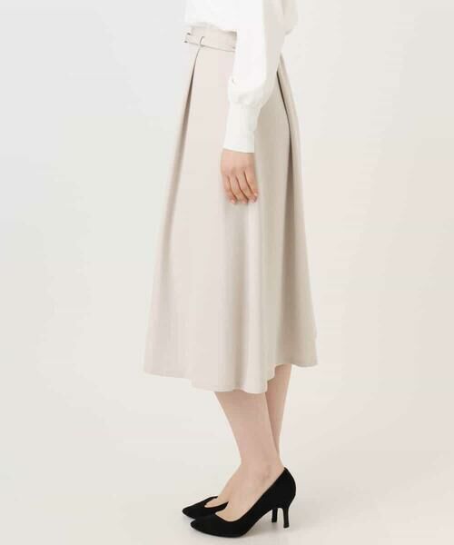 OFUON / オフオン ロング・マキシ丈スカート | [セットアップ対応]ライトラブルクロス ウエストタックスカート/洗える/WEB限定サイズあり | 詳細1