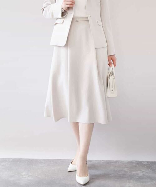 OFUON / オフオン ロング・マキシ丈スカート | [セットアップ対応]ライトラブルクロス ウエストタックスカート/洗える/WEB限定サイズあり | 詳細20