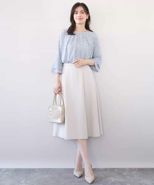 OFUON / オフオン ロング・マキシ丈スカート | [セットアップ対応]ライトラブルクロス ウエストタックスカート/洗える/WEB限定サイズあり | 詳細25