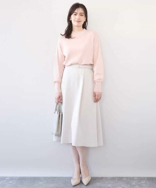 OFUON / オフオン ロング・マキシ丈スカート | [セットアップ対応]ライトラブルクロス ウエストタックスカート/洗える/WEB限定サイズあり | 詳細27