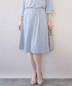 OFUON / オフオン ミニ・ひざ丈スカート | カリグラフィープリント ジャージスカート/洗える/WEB限定サイズあり