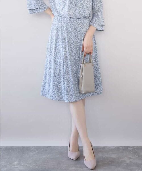 OFUON / オフオン ミニ・ひざ丈スカート | カリグラフィープリント ジャージスカート/洗える/WEB限定サイズあり | 詳細1