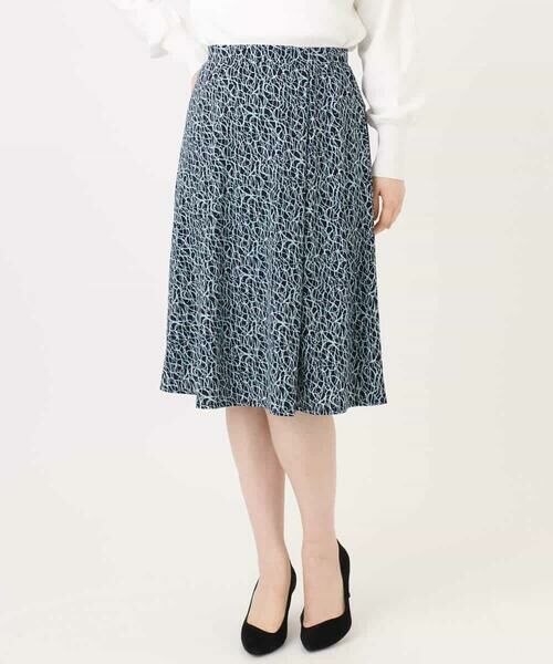 OFUON / オフオン ミニ・ひざ丈スカート | カリグラフィープリント ジャージスカート/洗える/WEB限定サイズあり | 詳細10