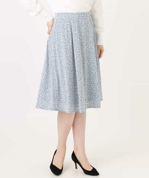 OFUON / オフオン ミニ・ひざ丈スカート | カリグラフィープリント ジャージスカート/洗える/WEB限定サイズあり | 詳細16