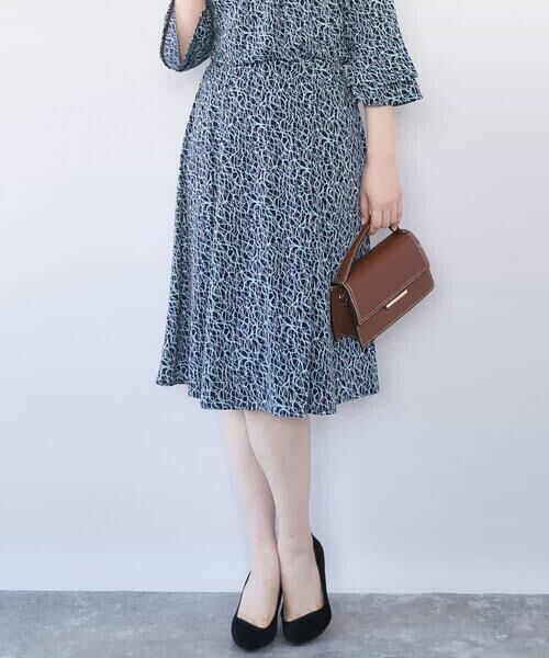 OFUON / オフオン ミニ・ひざ丈スカート | カリグラフィープリント ジャージスカート/洗える/WEB限定サイズあり | 詳細5